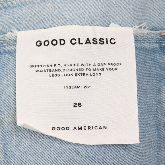 Good American Womens Jeans Size 26 Light Wash Good Classic  Distressed High Rise - Picture 6 of 9